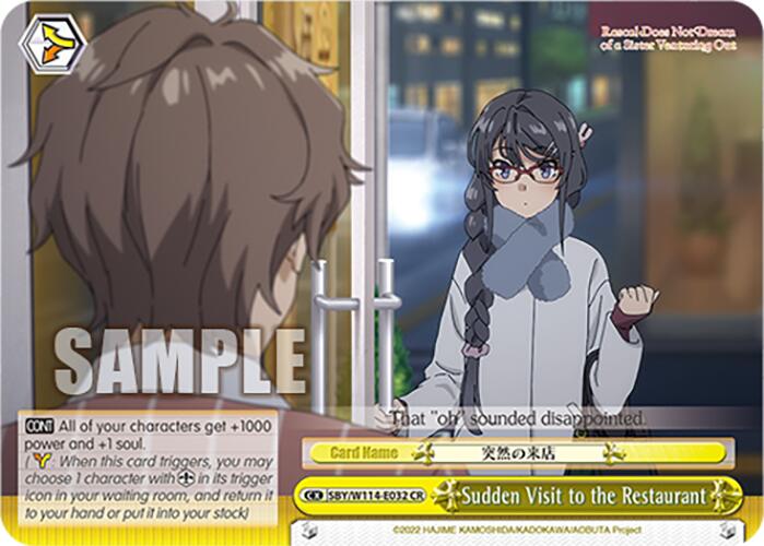 Sudden Visit to the Restaurant (SBY/W114-E032 CR) [Rascal Does Not Dream Series] | Cracking-Singles