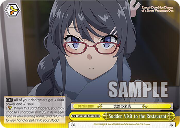 Sudden Visit to the Restaurant (SBY/W114-E032R RRR) [Rascal Does Not Dream Series] | Cracking-Singles