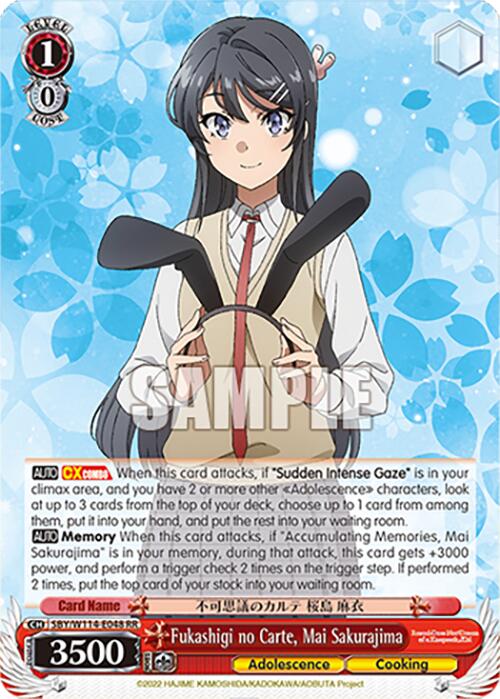 Fukashigi no Carte, Mai Sakurajima (SBY/W114-E048 RR) [Rascal Does Not Dream Series] | Cracking-Singles