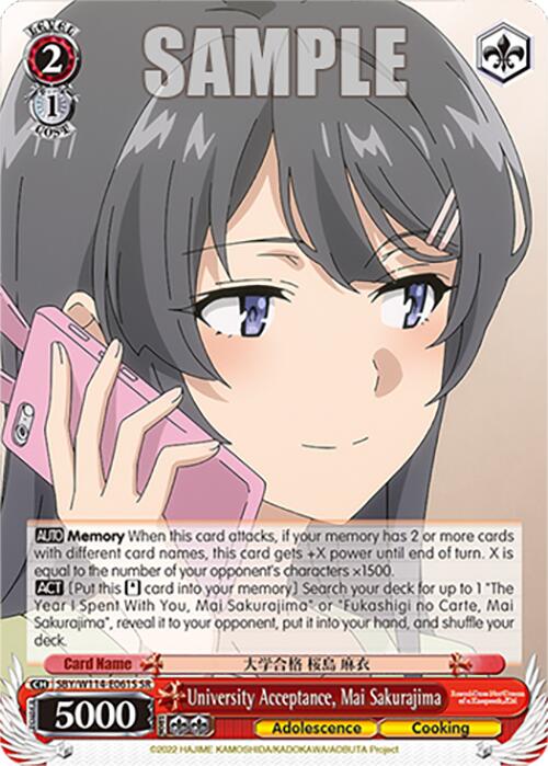 University Acceptance, Mai Sakurajima (SBY/W114-E061S SR) [Rascal Does Not Dream Series] | Cracking-Singles