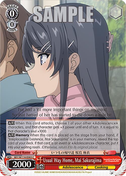 Usual Way Home, Mai Sakurajima (SBY/W114-E065 C) [Rascal Does Not Dream Series] | Cracking-Singles