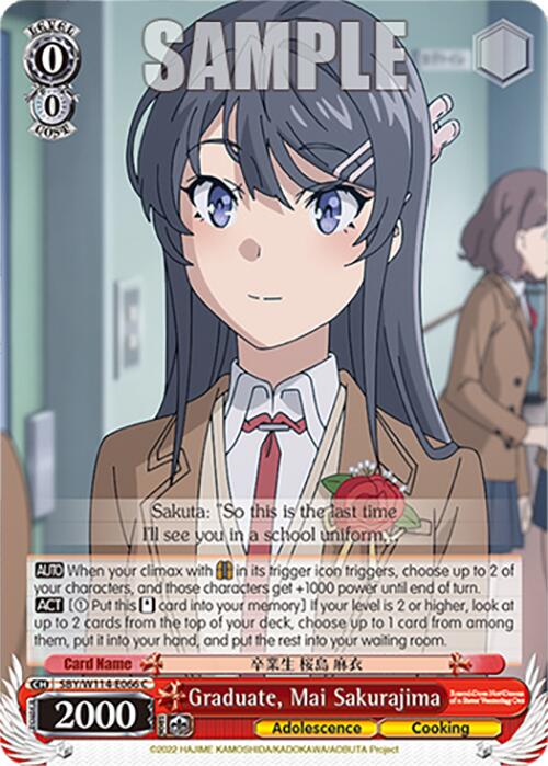 Graduate, Mai Sakurajima (SBY/W114-E066 C) [Rascal Does Not Dream Series] | Cracking-Singles