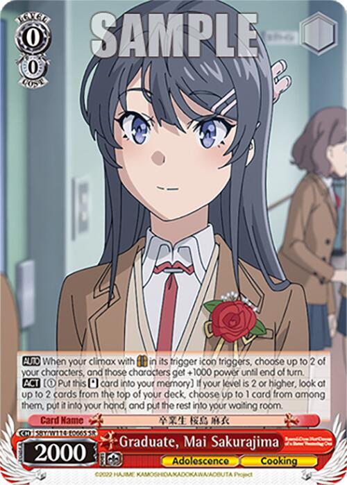 Graduate, Mai Sakurajima (SBY/W114-E066S SR) [Rascal Does Not Dream Series] | Cracking-Singles