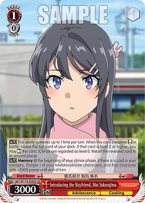 Introducing the Boyfriend, Mai Sakurajima (SBY/W114-E069S SR) [Rascal Does Not Dream Series] | Cracking-Singles