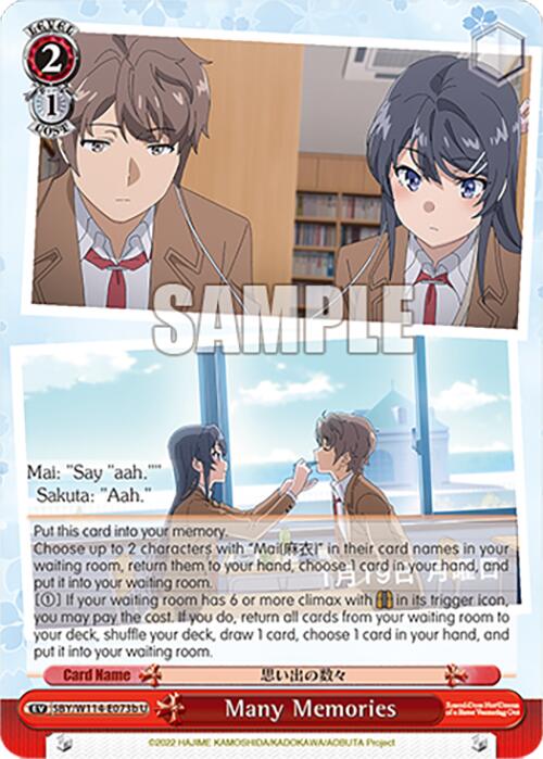 Many Memories (SBY/W114-E073b U) [Rascal Does Not Dream Series] | Cracking-Singles