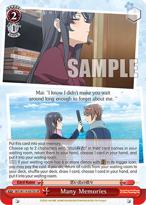 Many Memories (SBY/W114-E073S SR) [Rascal Does Not Dream Series] | Cracking-Singles