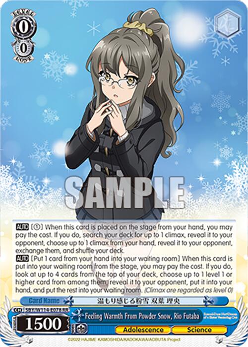 Feeling Warmth From Powder Snow, Rio Futaba (SBY/W114-E078 RR) [Rascal Does Not Dream Series] | Cracking-Singles