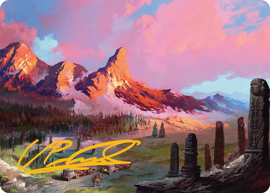 Rugged Highlands Art Card (29/54) (Gold-Stamped Signature) [Tarkir: Dragonstorm Art Series] | Cracking-Singles