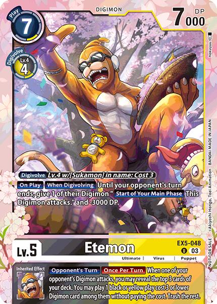 Etemon [EX5-048] (Regulation Battle Vol. 1) [Animal Colosseum Promos] | Cracking-Singles