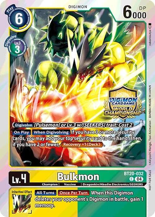 Bulkmon [BT20-032] (Regionals 25-26 Champion Card Set Season 1) [Release Special Booster Ver.2.5 Promos] | Cracking-Singles