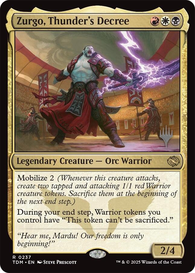 Zurgo, Thunder's Decree [Tarkir: Dragonstorm Promos] | Cracking-Singles