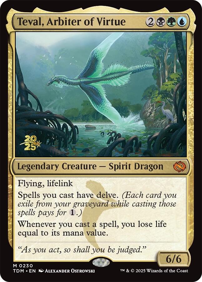Teval, Arbiter of Virtue [Tarkir: Dragonstorm Prerelease Promos] | Cracking-Singles