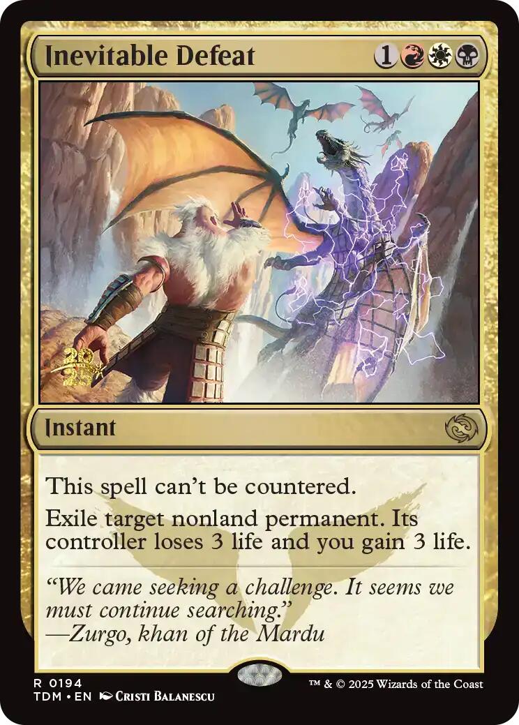 Inevitable Defeat [Tarkir: Dragonstorm Prerelease Promos] | Cracking-Singles