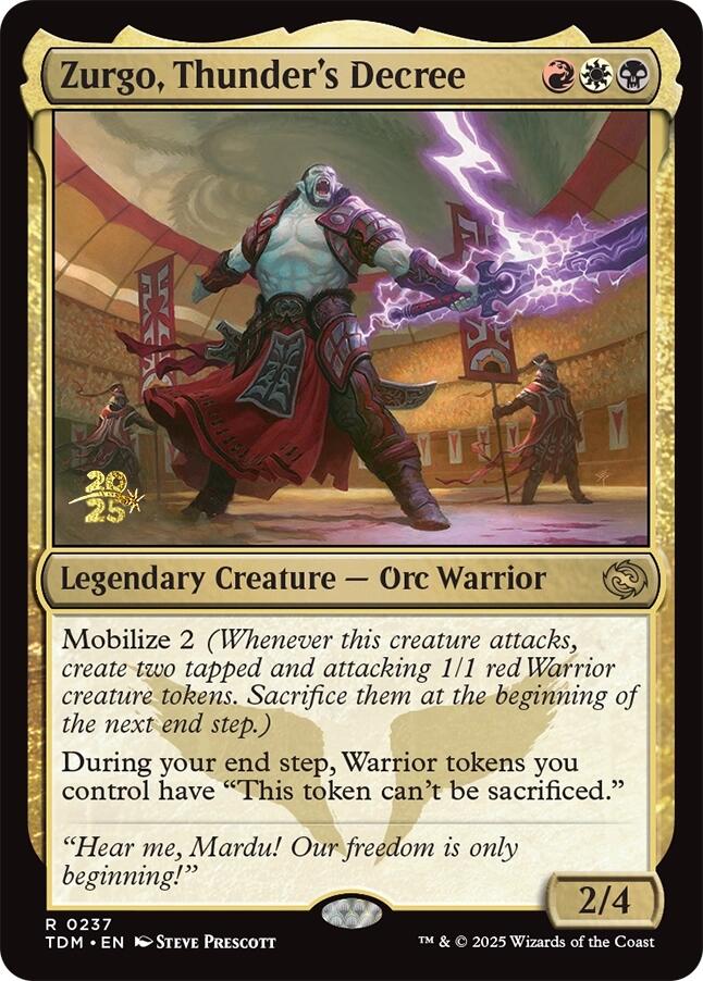 Zurgo, Thunder's Decree [Tarkir: Dragonstorm Prerelease Promos] | Cracking-Singles