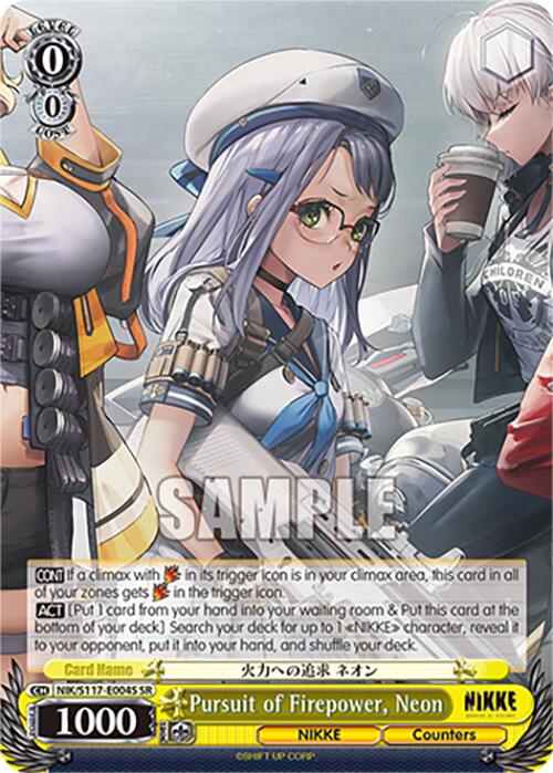 Pursuit of Firepower, Neon (NIK/S117-E004S SR) [GODDESS OF VICTORY: NIKKE] | Cracking-Singles