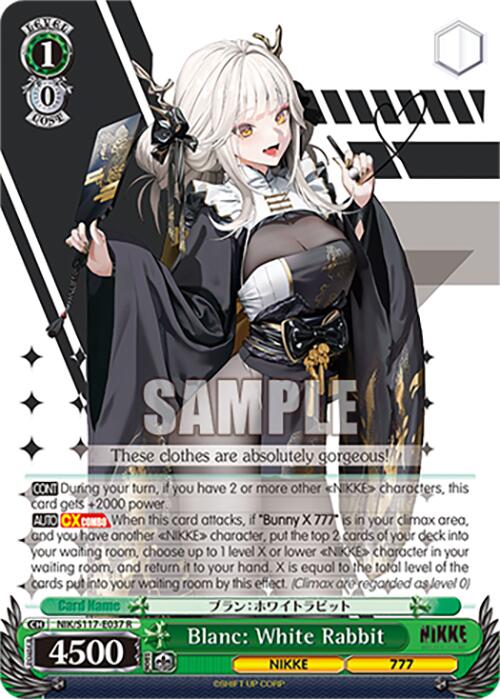 Blanc: White Rabbit (NIK/S117-E037 R) [GODDESS OF VICTORY: NIKKE] | Cracking-Singles