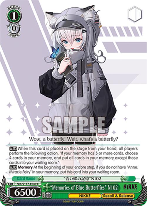"Memories of Blue Butterflies" N102 (NIK/S117-E049 C) [GODDESS OF VICTORY: NIKKE] | Cracking-Singles