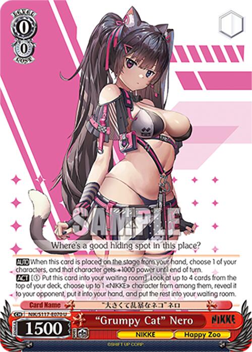 "Grumpy Cat" Nero (NIK/S117-E070 U) [GODDESS OF VICTORY: NIKKE] | Cracking-Singles