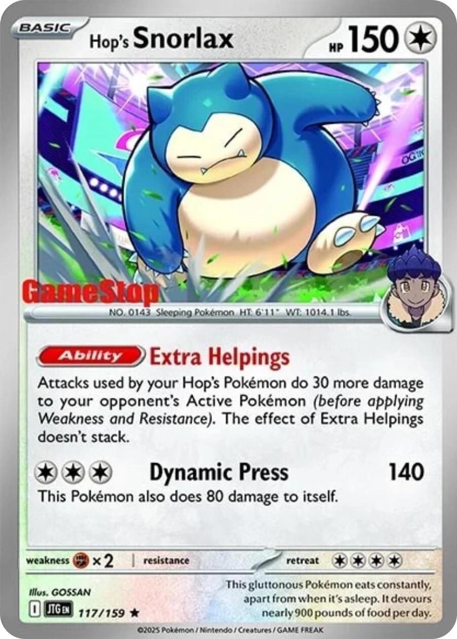 Hop's Snorlax (117/159) (GameStop) (Cosmos Holo) [Scarlet & Violet: Journey Together] | Cracking-Singles