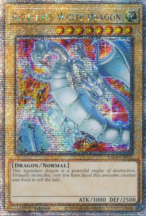 Blue-Eyes White Dragon (New Art) [RA04-EN002] Quarter Century Secret Rare | Cracking-Singles