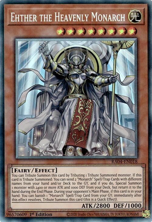 Ehther the Heavenly Monarch [RA04-EN018] Prismatic Collector's Rare | Cracking-Singles