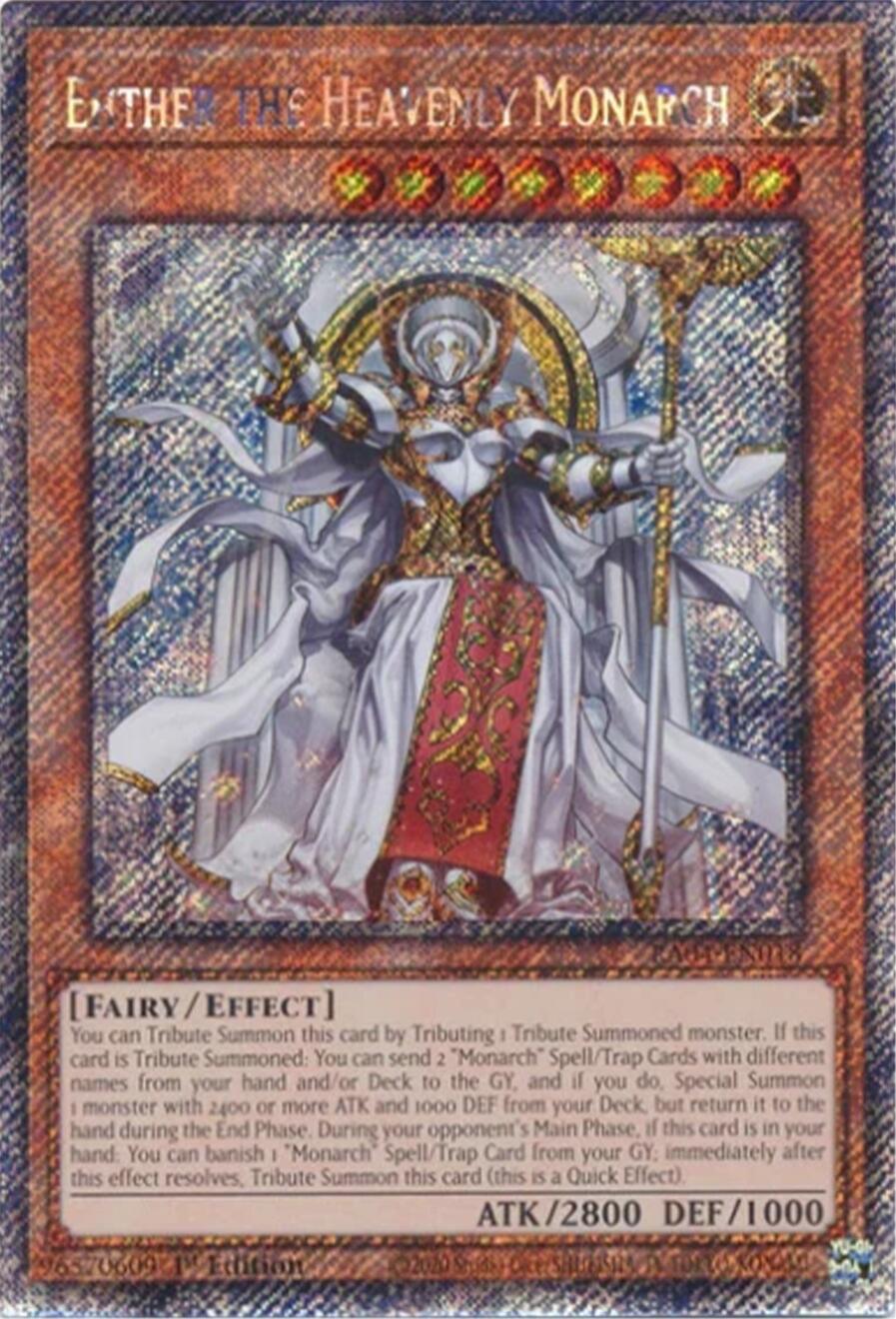 Ehther the Heavenly Monarch [RA04-EN018] Platinum Secret Rare | Cracking-Singles