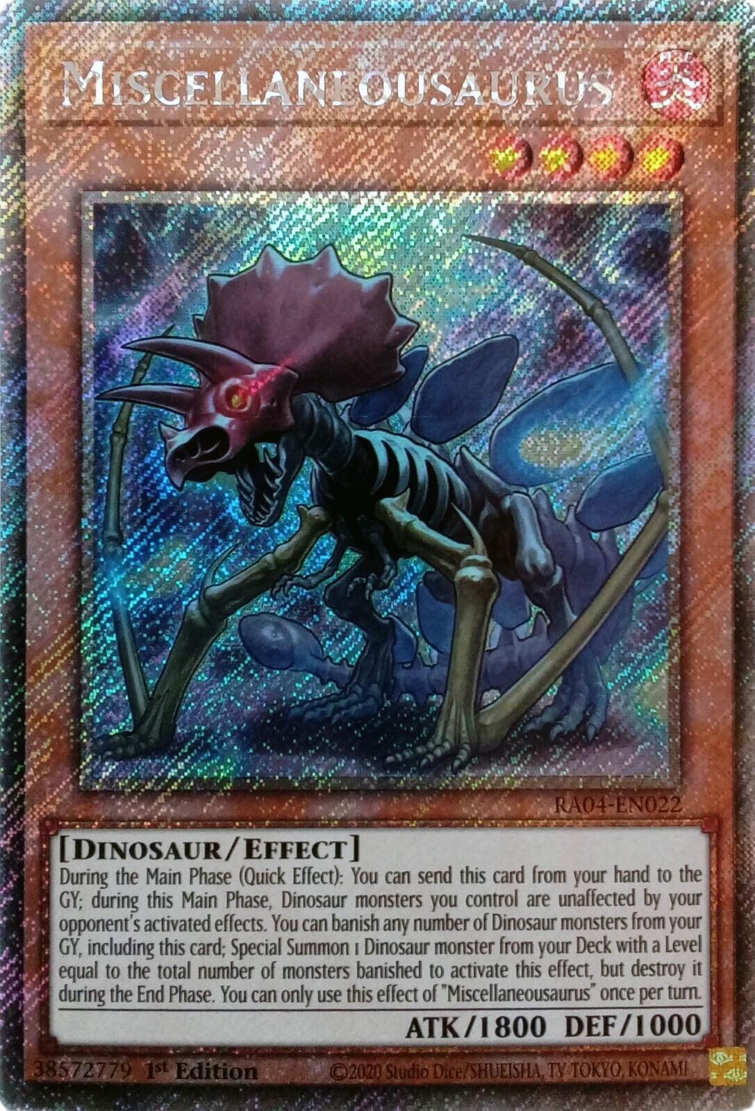 Miscellaneousaurus [RA04-EN022] Platinum Secret Rare | Cracking-Singles