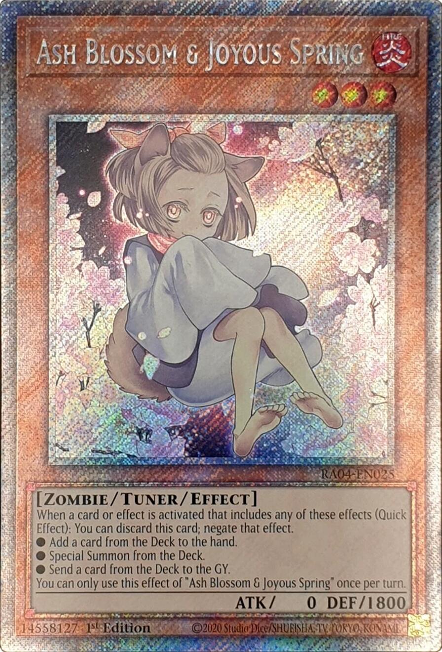 Ash Blossom & Joyous Spring (Alternate Art) [RA04-EN025] Platinum Secret Rare | Cracking-Singles