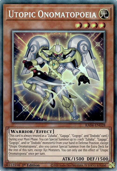 Utopic Onomatopoeia [RA04-EN028] Prismatic Collector's Rare | Cracking-Singles