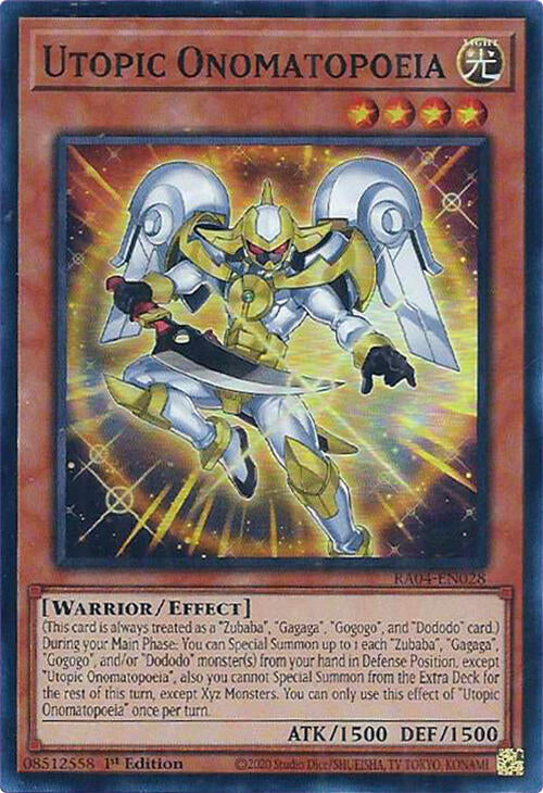 Utopic Onomatopoeia [RA04-EN028] Super Rare | Cracking-Singles