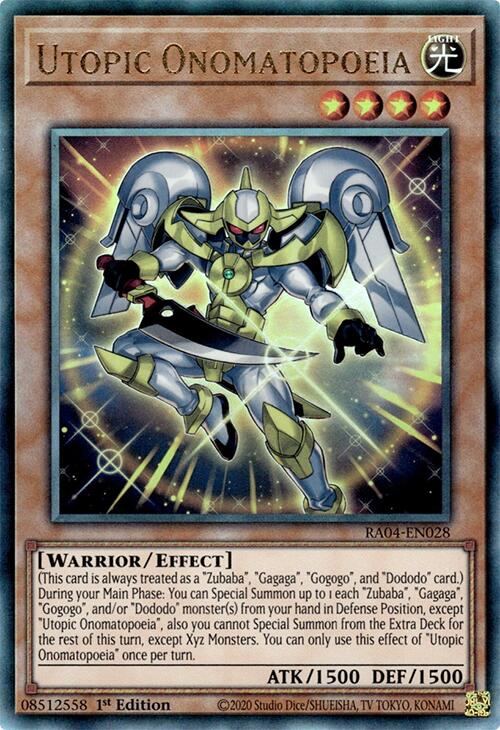 Utopic Onomatopoeia [RA04-EN028] Ultimate Rare | Cracking-Singles