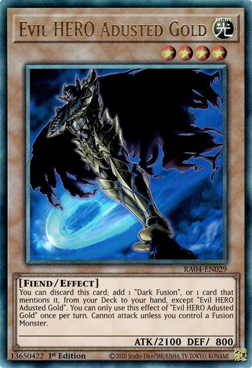 Evil HERO Adusted Gold [RA04-EN029] Prismatic Ultimate Rare | Cracking-Singles