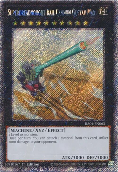 Superdreadnought Rail Cannon Gustav Max [RA04-EN063] Platinum Secret Rare | Cracking-Singles