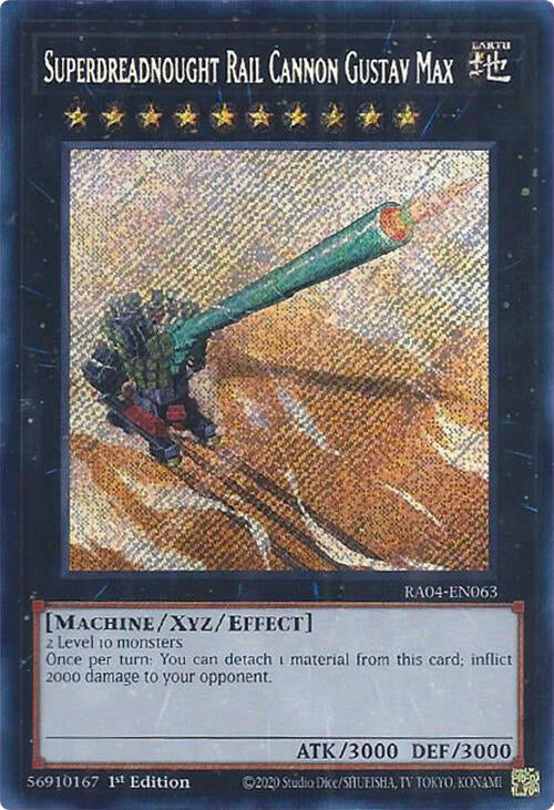 Superdreadnought Rail Cannon Gustav Max [RA04-EN063] Secret Rare | Cracking-Singles