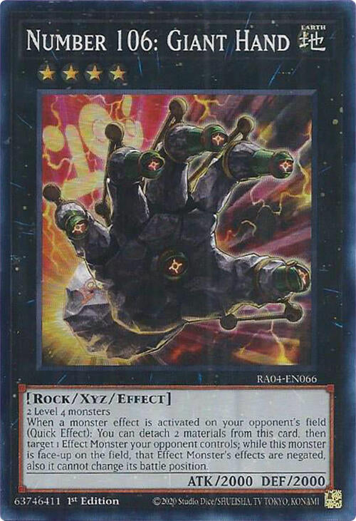 Number 106: Giant Hand [RA04-EN066] Super Rare | Cracking-Singles