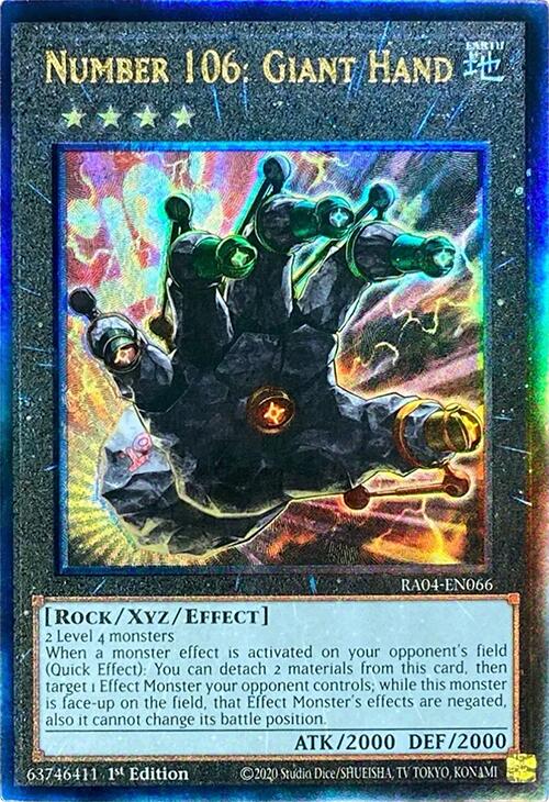 Number 106: Giant Hand [RA04-EN066] Prismatic Ultimate Rare | Cracking-Singles