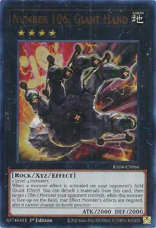 Number 106: Giant Hand [RA04-EN066] Ultra Rare | Cracking-Singles