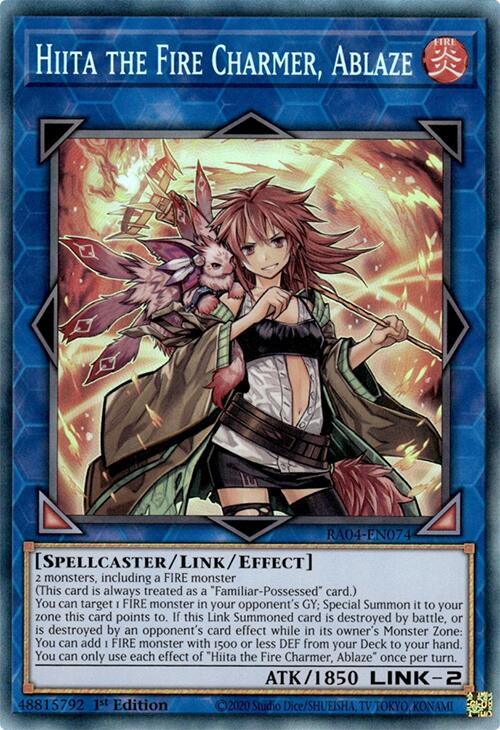 Hiita the Fire Charmer, Ablaze [RA04-EN074] Prismatic Collector's Rare | Cracking-Singles