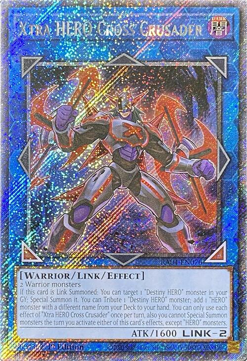 Xtra HERO Cross Crusader [RA04-EN076] Platinum Secret Rare | Cracking-Singles