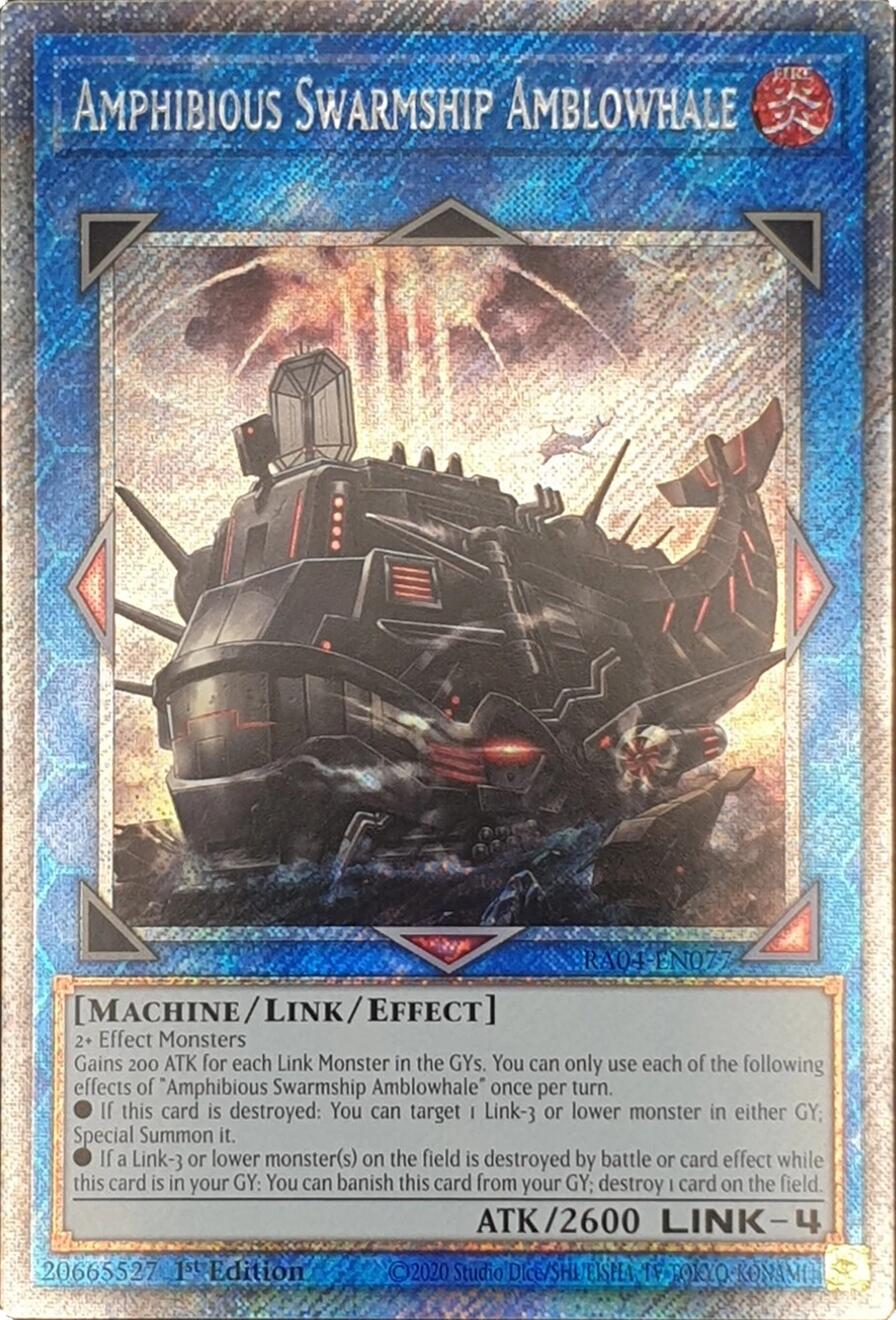 Amphibious Swarmship Amblowhale [RA04-EN077] Platinum Secret Rare | Cracking-Singles