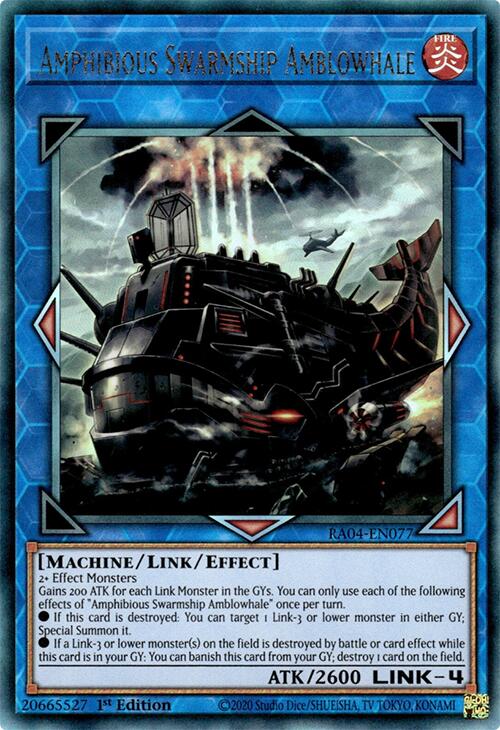 Amphibious Swarmship Amblowhale [RA04-EN077] Prismatic Ultimate Rare | Cracking-Singles