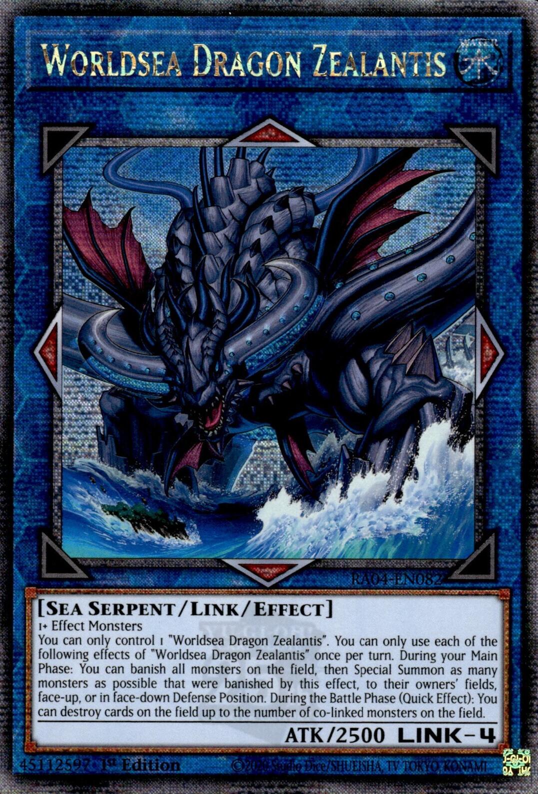 Worldsea Dragon Zealantis [RA04-EN082] Quarter Century Secret Rare | Cracking-Singles