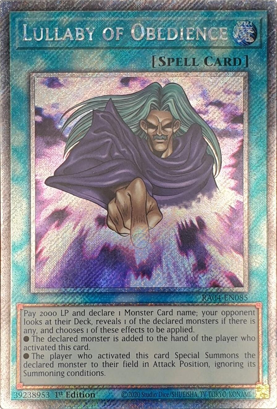 Lullaby of Obedience [RA04-EN085] Platinum Secret Rare | Cracking-Singles