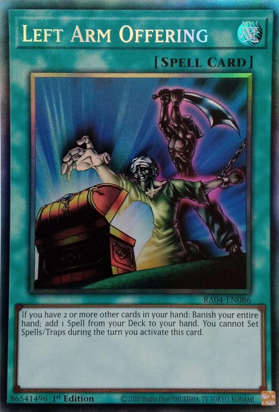 Left Arm Offering [RA04-EN086] Prismatic Collector's Rare | Cracking-Singles