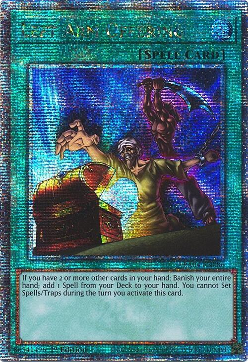 Left Arm Offering [RA04-EN086] Quarter Century Secret Rare | Cracking-Singles