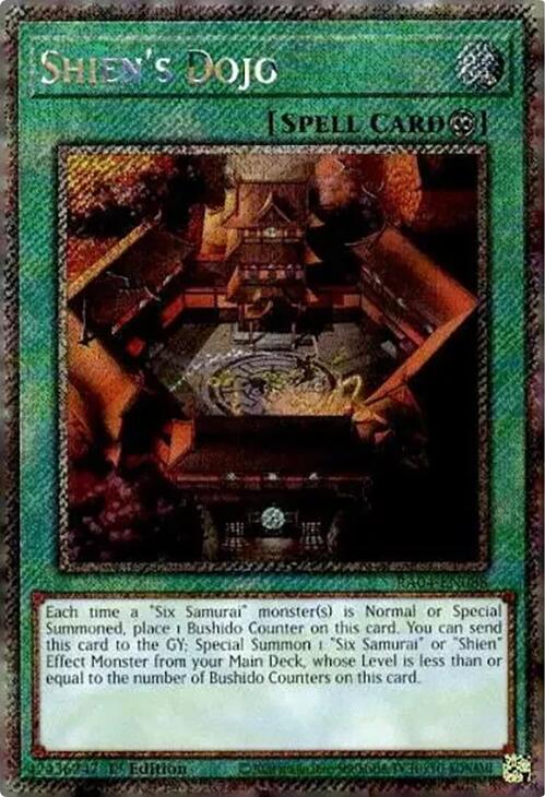 Shien's Dojo [RA04-EN088] Platinum Secret Rare | Cracking-Singles