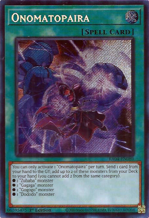 Onomatopaira [RA04-EN089] Secret Rare | Cracking-Singles