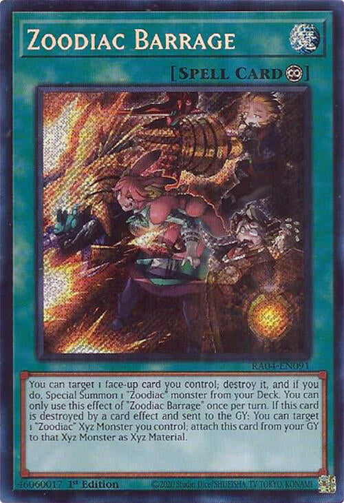 Zoodiac Barrage [RA04-EN091] Secret Rare | Cracking-Singles