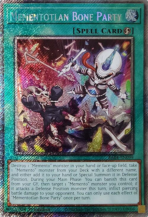 Mementotlan Bone Party [RA04-EN099] Platinum Secret Rare | Cracking-Singles