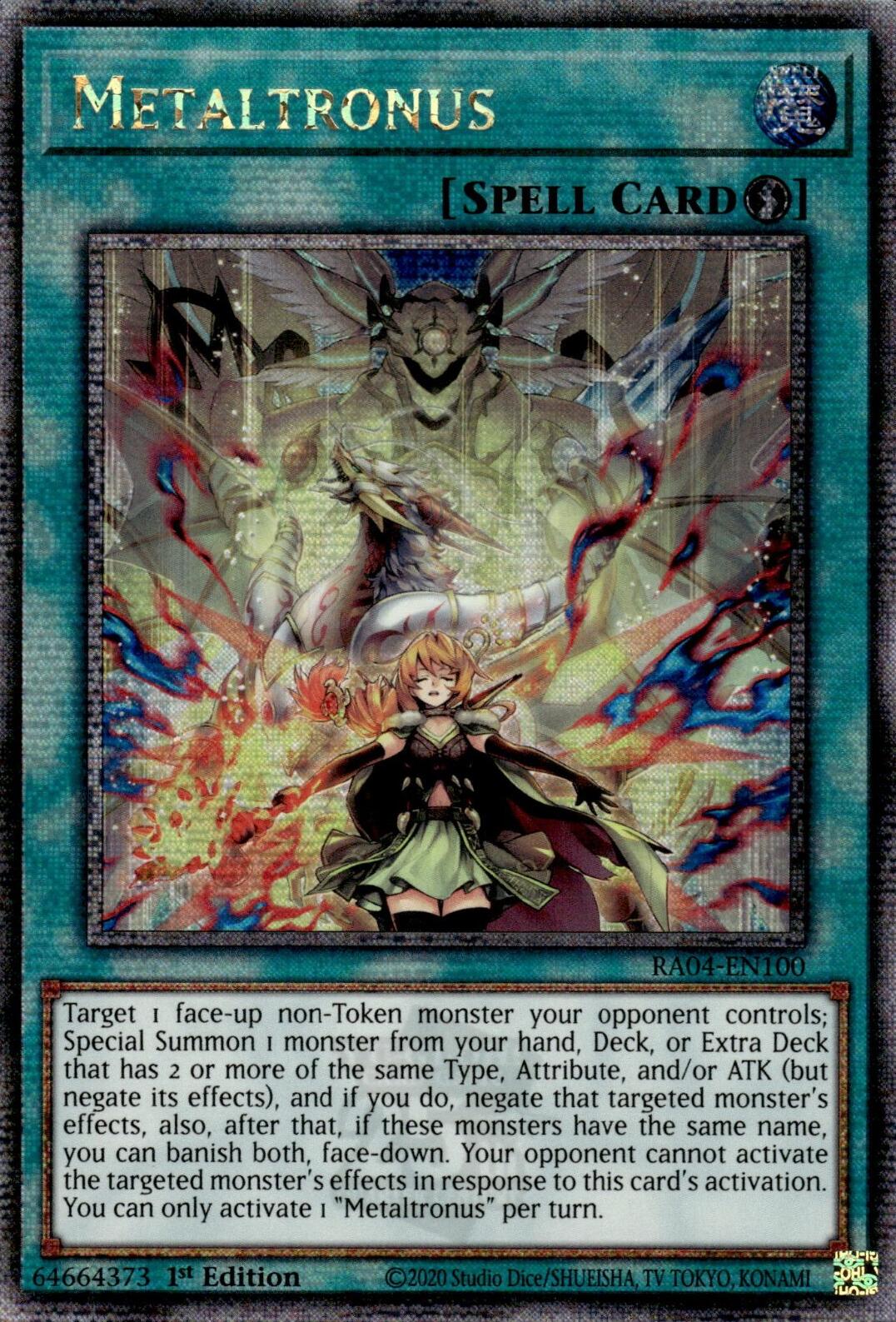Metaltronus [RA04-EN100] Quarter Century Secret Rare | Cracking-Singles
